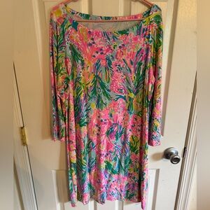 Lilly Pulitzer Pink and Green Long Sleeve Dress